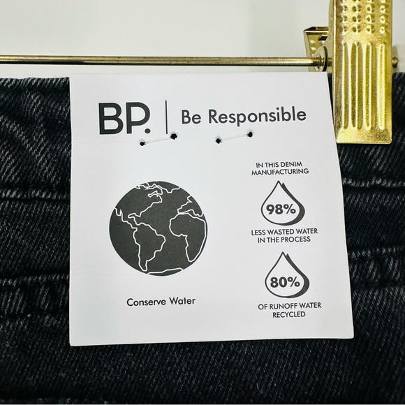 NEW BP Black Destroyed Wide Leg Low Rise Denim Jean 100% Cotton Size 29, Size 30 - Picture 13 of 14